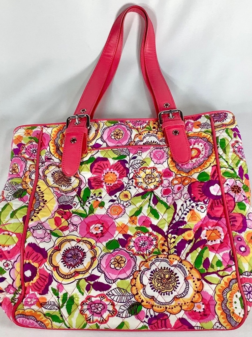 Vera Bradley Clementine Pink Floral Shoulder Tote Bag